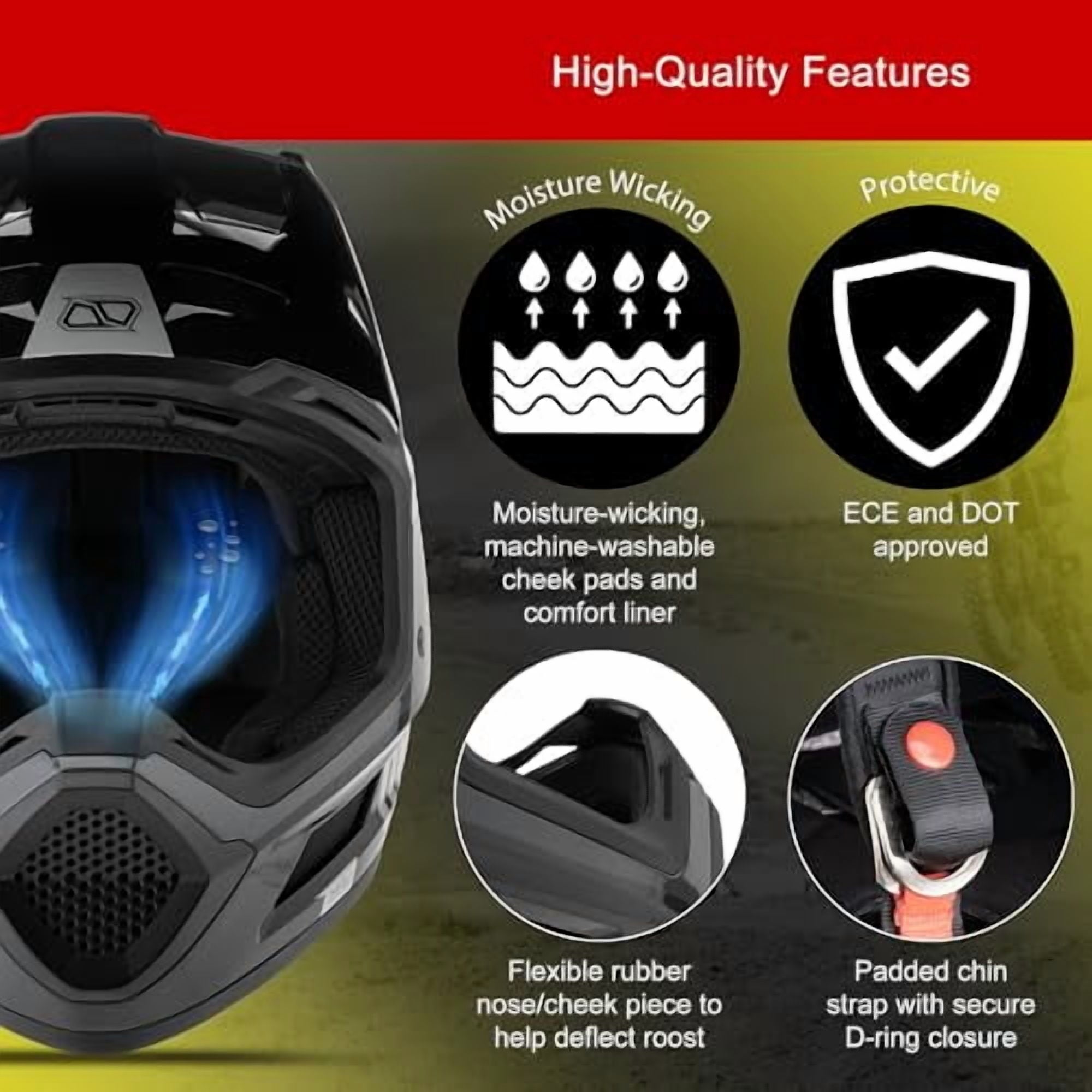 MSRâ„?Mav Sensor Dirt Bike Motocross Helmet w/ MIPS X-Large Black/Grey