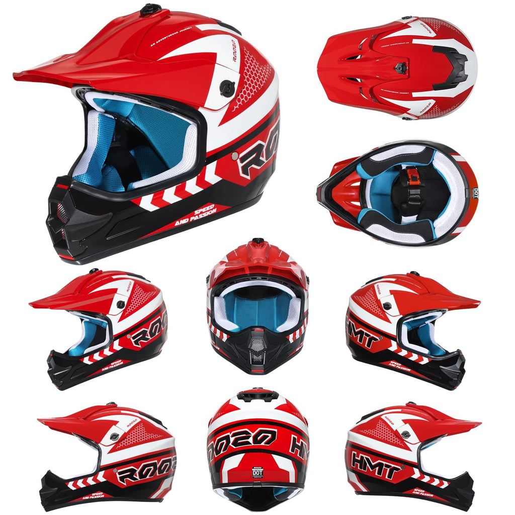 ROOZO Youth Dirt Bike Helmet â€?DOT Certified Full Face Motorcycle Helmet with Goggles & Gloves