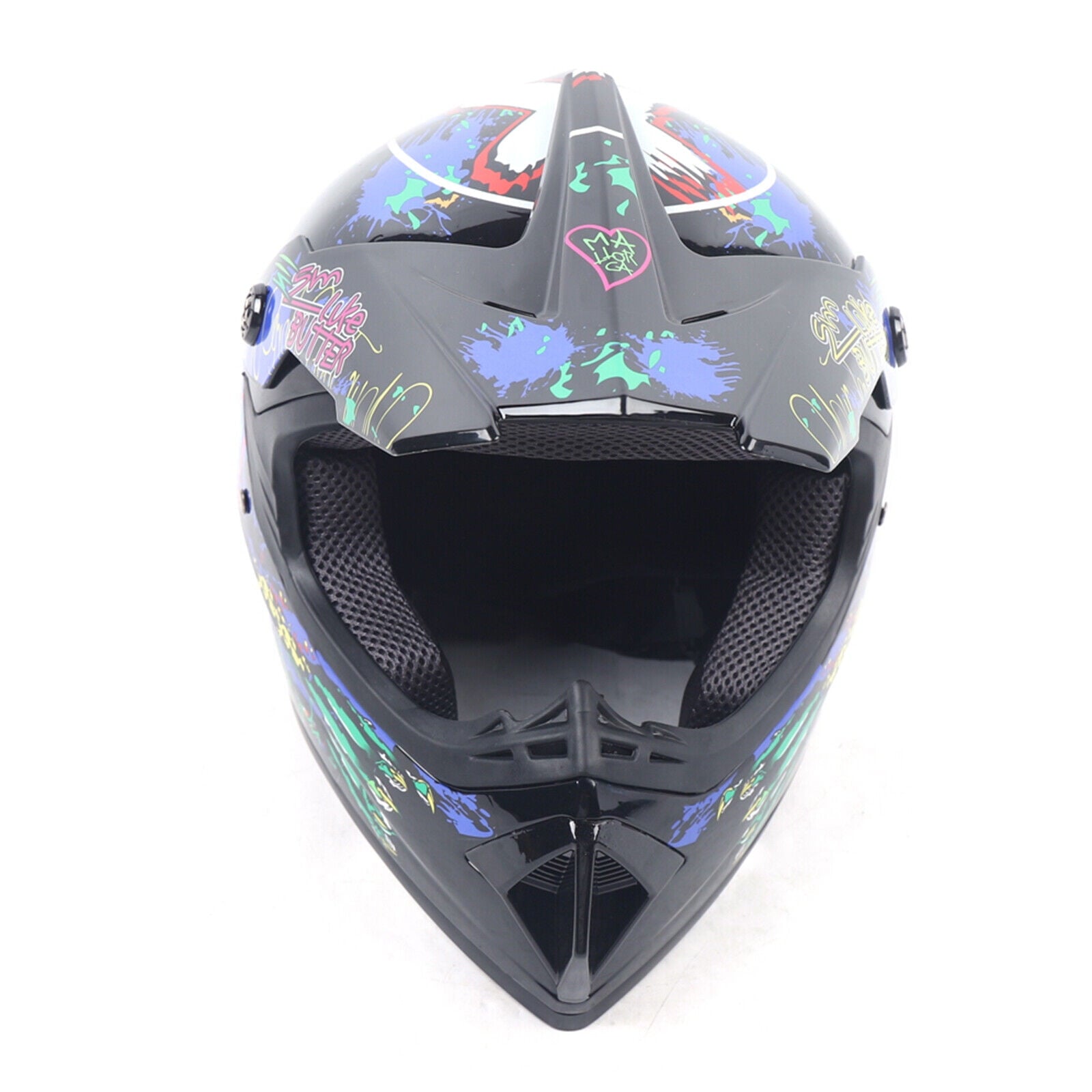 Youth Offroad Gear Combo Black ABS Plastic Matte Motocross Impact Resistant Helmet