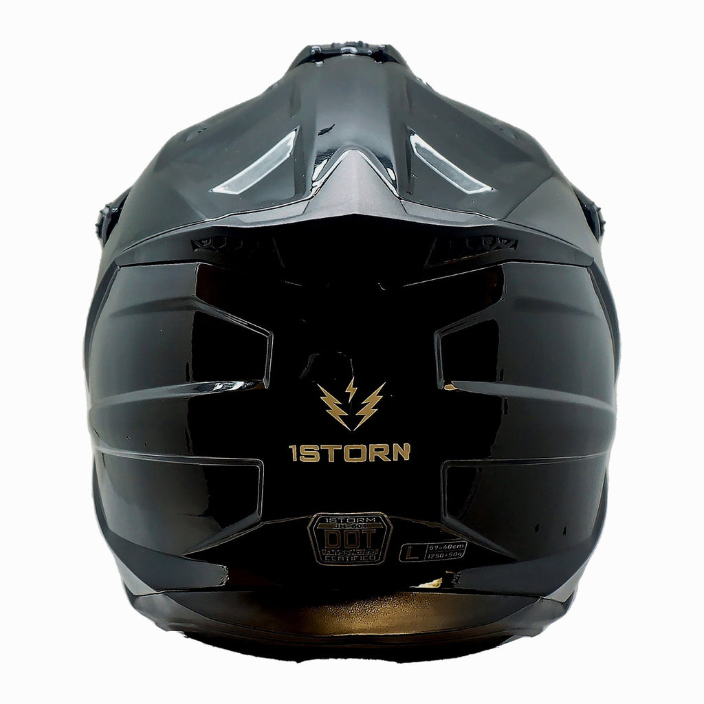 1Storm Adult Motocross Helmet ATV Dirt Bike BMX MX Downhill Mountain Helmet Track Style JH601; Matt Black