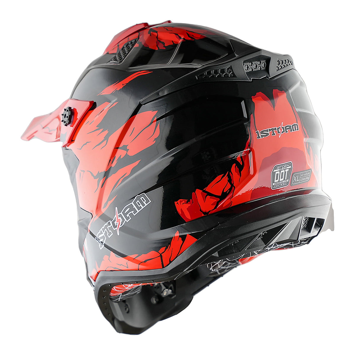 1Storm Adult Motocross Helmet ATV Dirt Bike BMX MX Downhill Mountain Helmet Track Style JH601; Matt Black