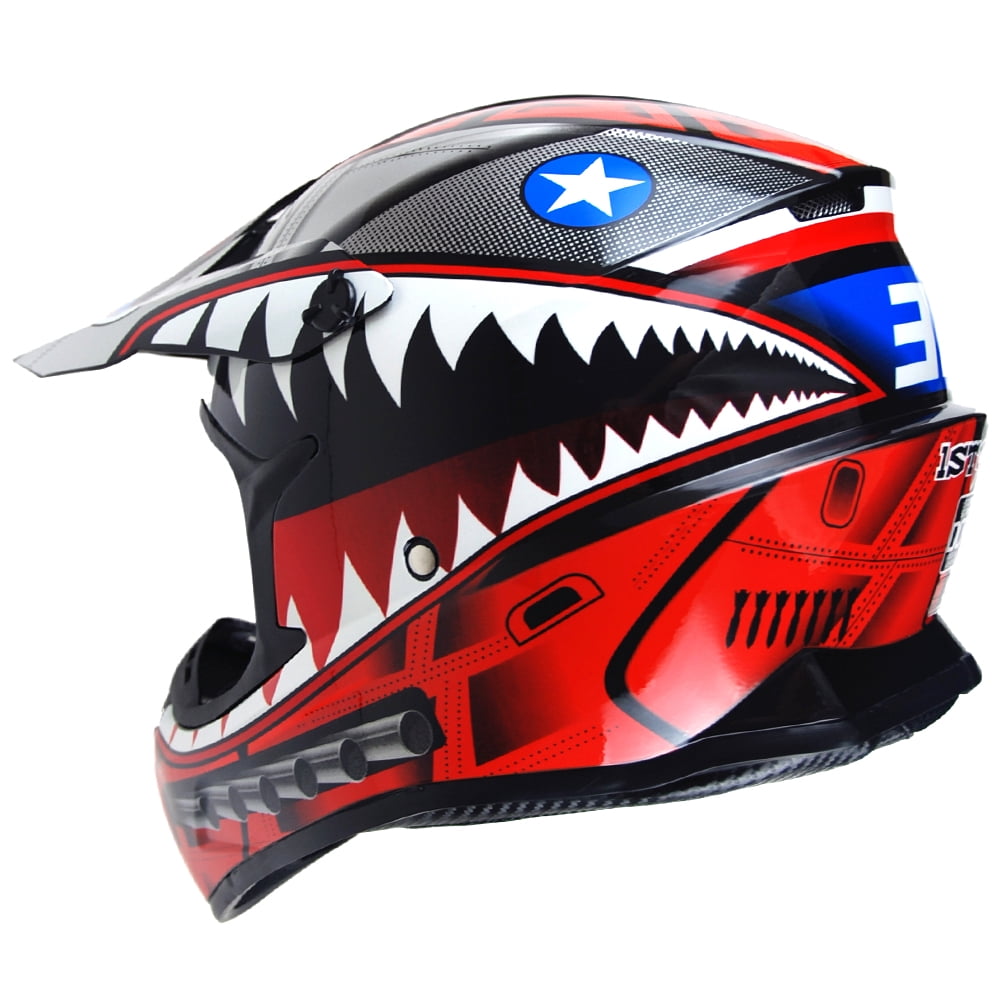 1Storm Adult Motocross BMX MX ATV Dirt Bike Helmet Racing Style SC09SCLS; Shark Pink