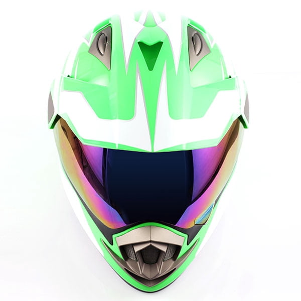 1Storm Dual Sport Helmet Motorcycle Full Face Motocross Off Road Bike HGXP14A Glossy White
