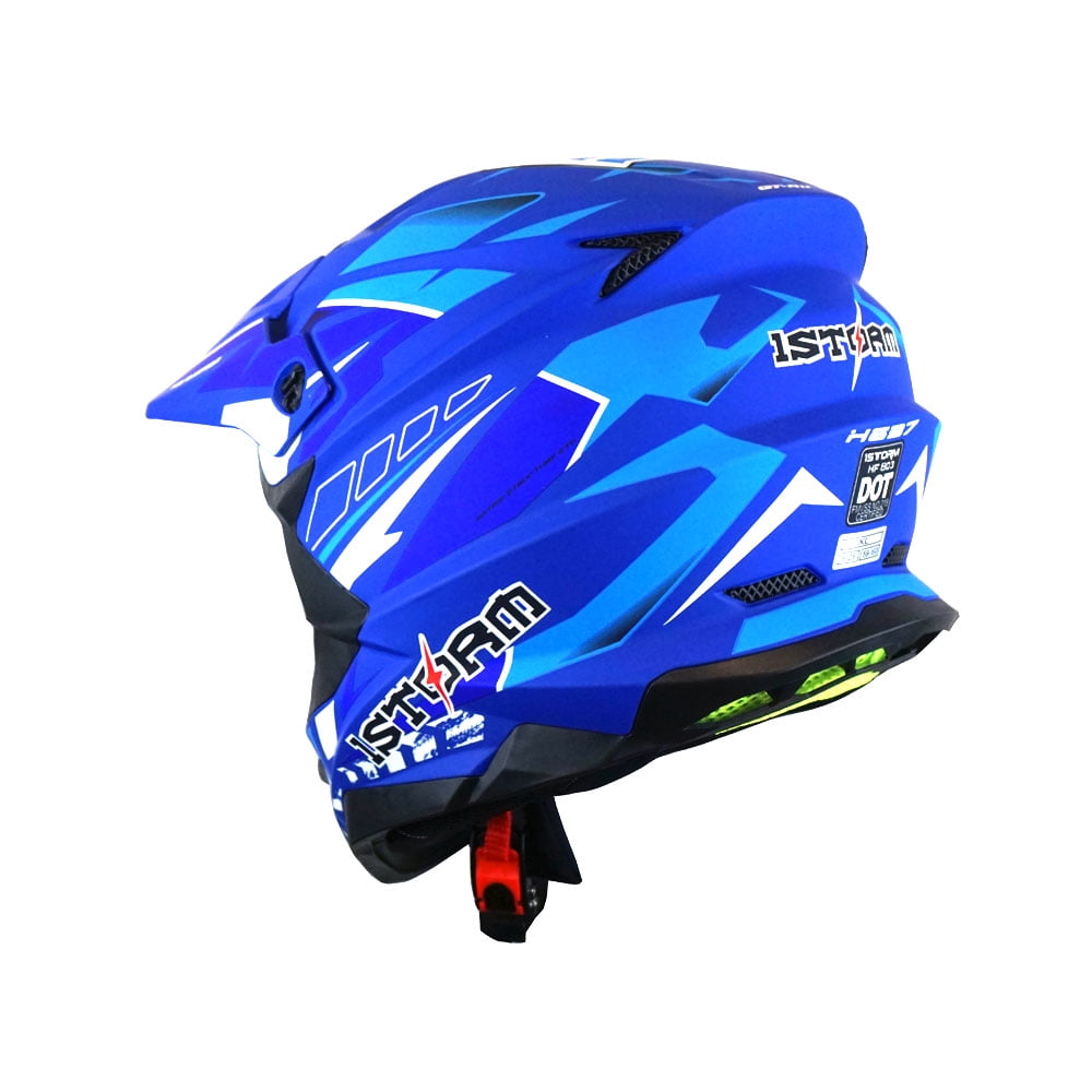 1Storm Motocross Adult Helmet Downhill Mountain Bike Helmet BMX MX ATV Dirt Bike Storm Style HF803; Storm Black