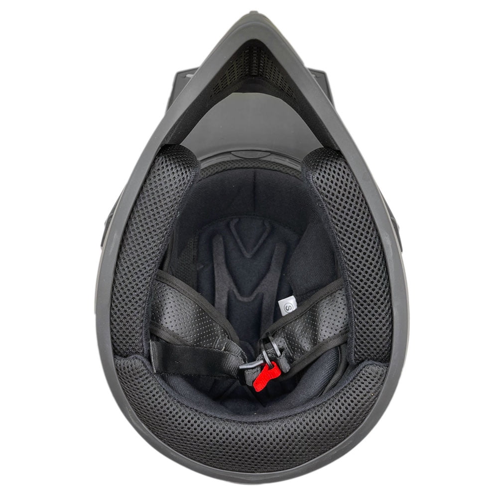 MMG Motorcycle Off-Road Helmet MX ATV Dirt Bike Matte Black with Goggles (Medium) Model 30