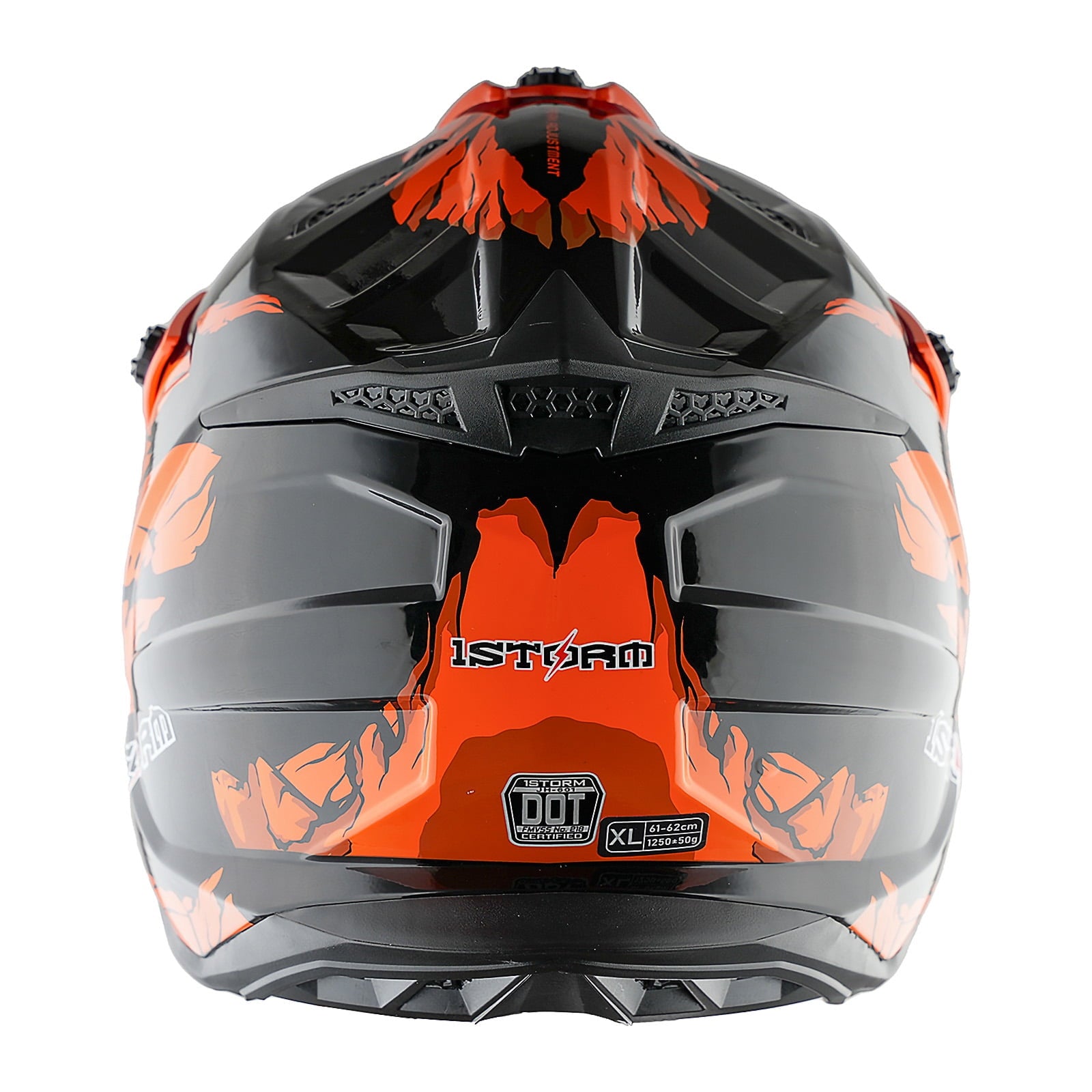 1Storm Adult Motocross Helmet ATV Dirt Bike BMX MX Downhill Mountain Helmet Track Style JH601; Matt Black