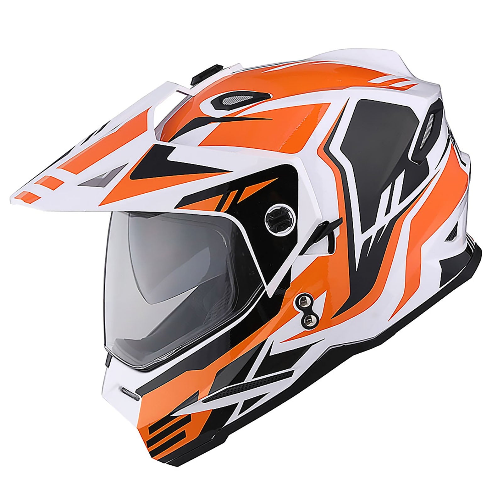 1Storm Youth Kids Dual Sport Dual Visor Motorcycle Motocross Off Road Full Face Helmet HF802Youth Storm Red