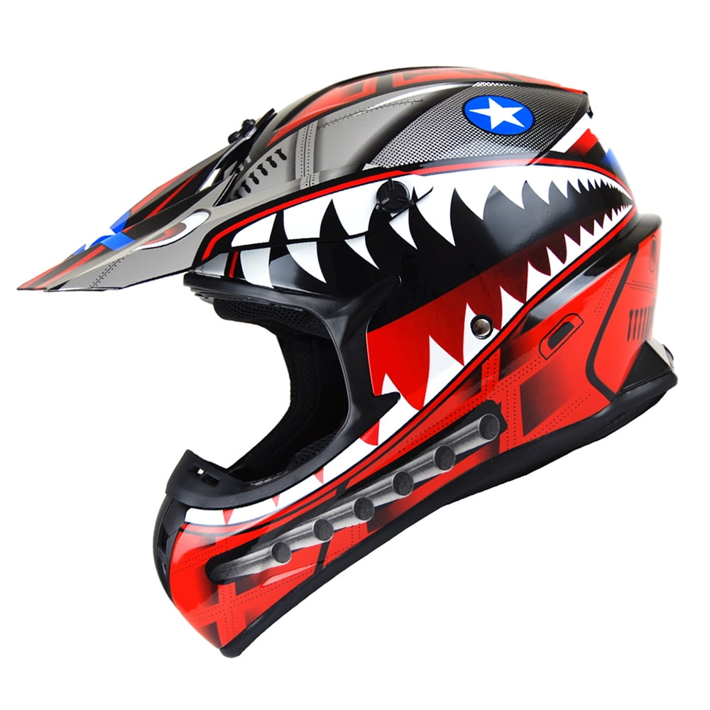 1Storm Adult Motocross BMX MX ATV Dirt Bike Helmet Racing Style SC09SCLS; Shark Pink