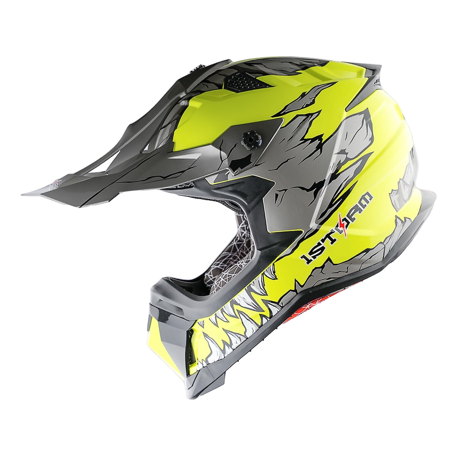 1Storm Adult Motocross Helmet ATV Dirt Bike BMX MX Downhill Mountain Helmet Track Style JH601; Matt Black
