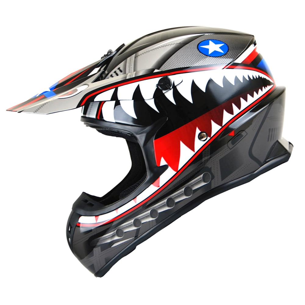 1Storm Adult Motocross Helmet BMX MX ATV Dirt Bike Downhill Mountain Bike Helmet Racing Style HKY_SC09S; Shark Red