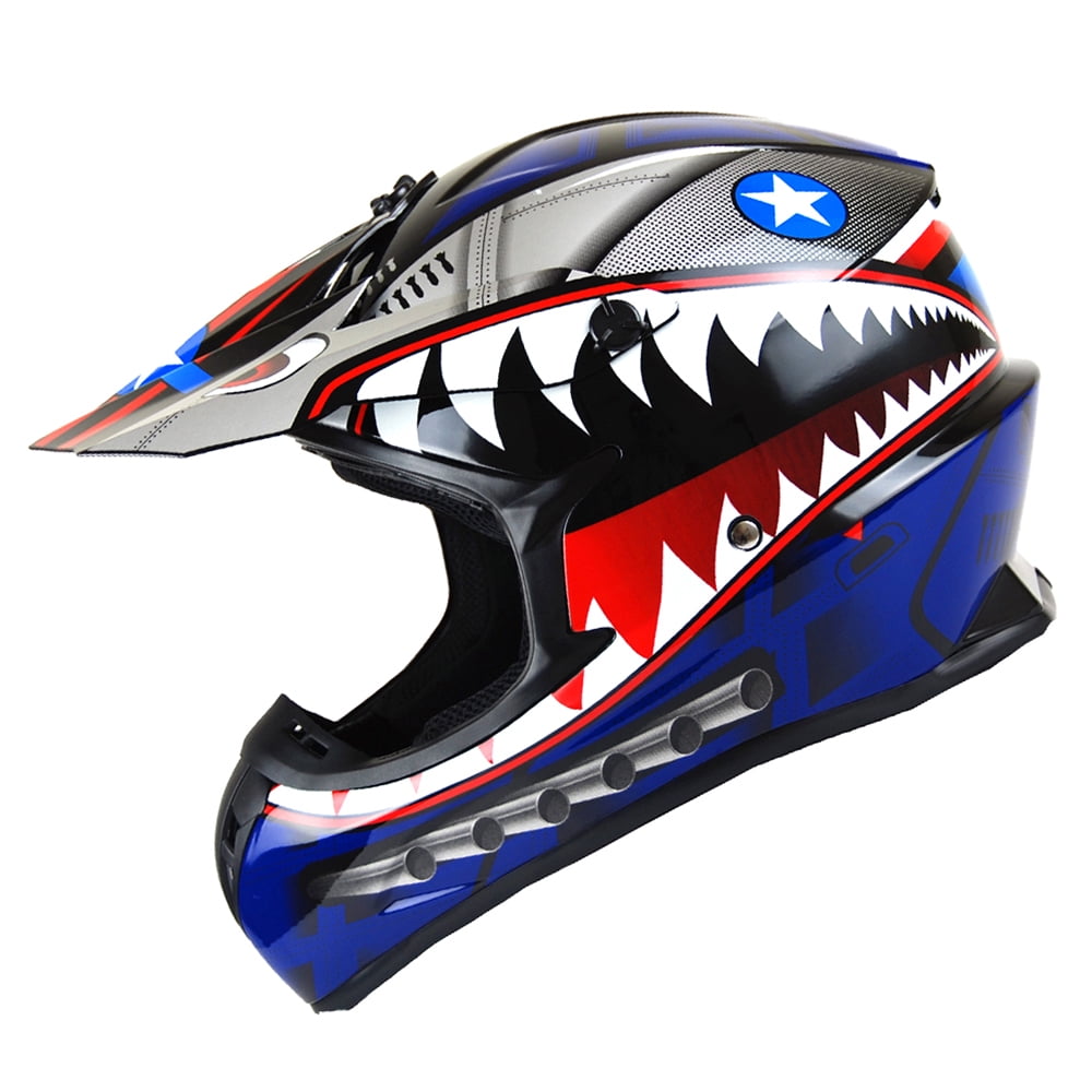 1Storm Adult Motocross Helmet BMX MX ATV Dirt Bike Downhill Mountain Bike Helmet Racing Style HKY_SC09S; Shark Red