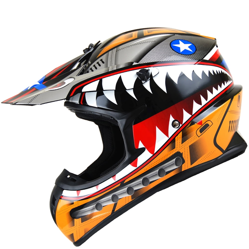 1Storm Adult Motocross Helmet BMX MX ATV Dirt Bike Downhill Mountain Bike Helmet Racing Style HKY_SC09S; Shark Red