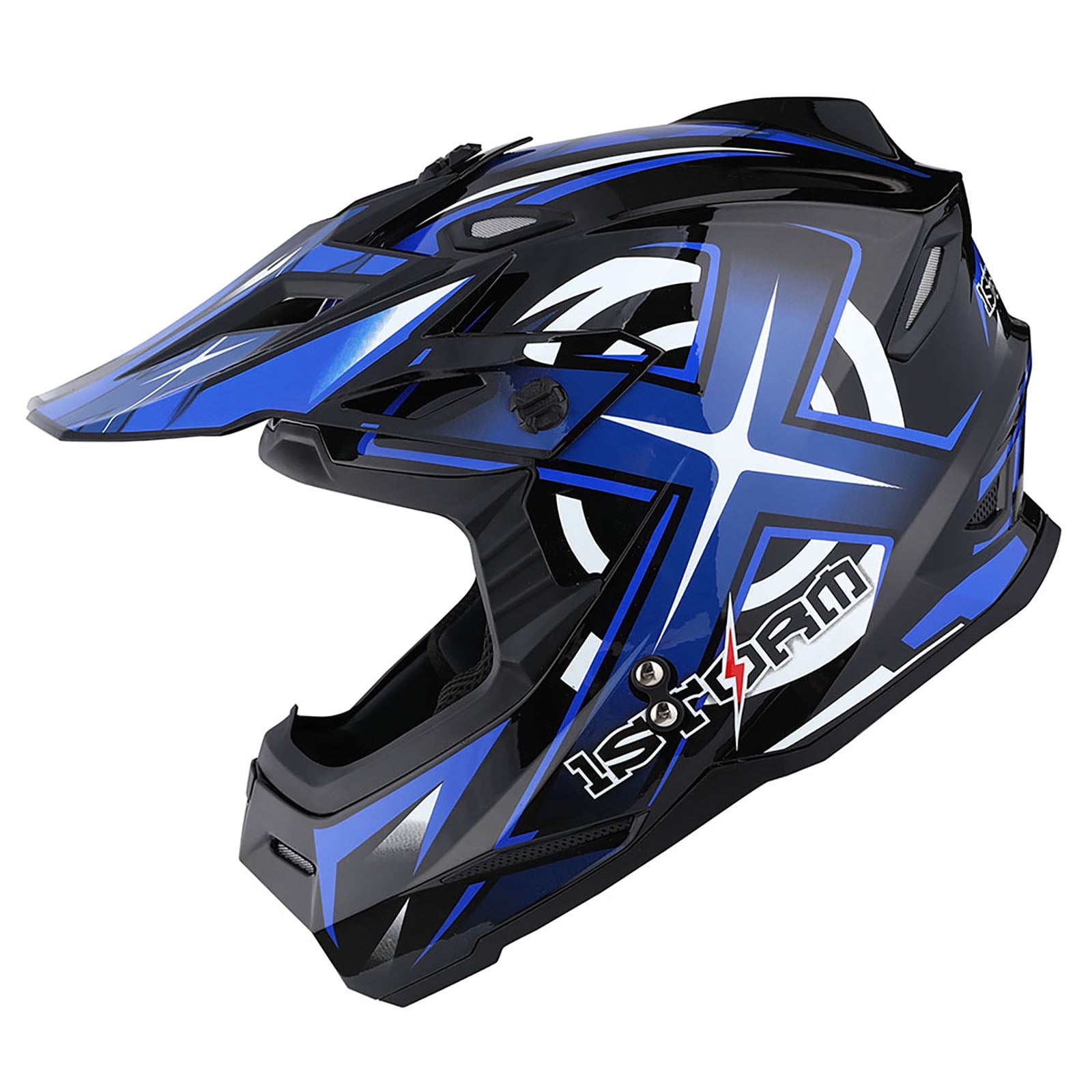 1Storm Adult Motocross Helmet BMX MX ATV Dirt Bike Helmet Racing Style HF801; Sonic Red