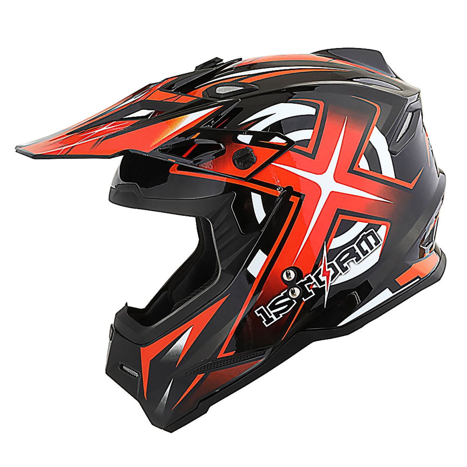 1Storm Motocross Adult Helmet ATV Dirt Bike BMX MX Helmet F801CLS Racing Style Sonic Orange