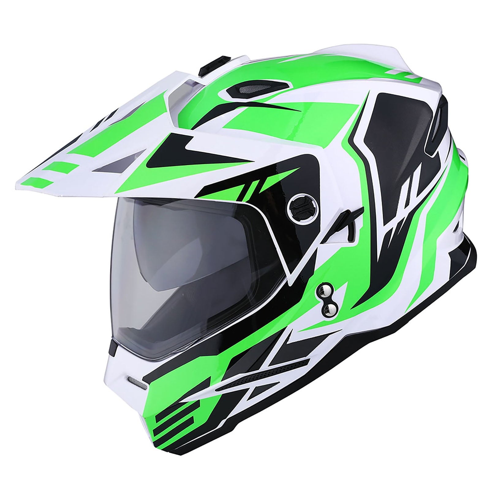 1Storm Adult Motorcycle Motocross Dual Sport Off Road Full Face Dual Visor Helmet F802CLS Matt Black