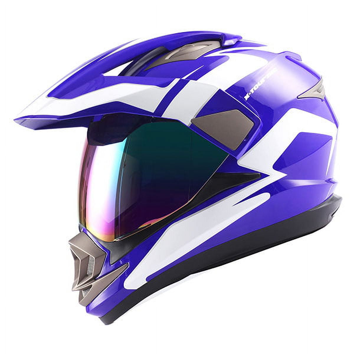 1Storm Dual Sport Helmet Motorcycle Full Face Motocross Off Road Bike HGXP14A Glossy White