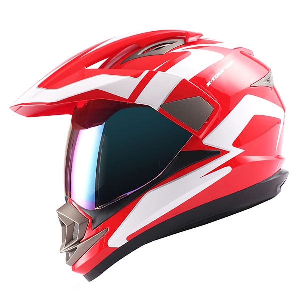 1Storm Dual Sport Helmet Motorcycle Full Face Motocross Off Road Bike HGXP14A Glossy White