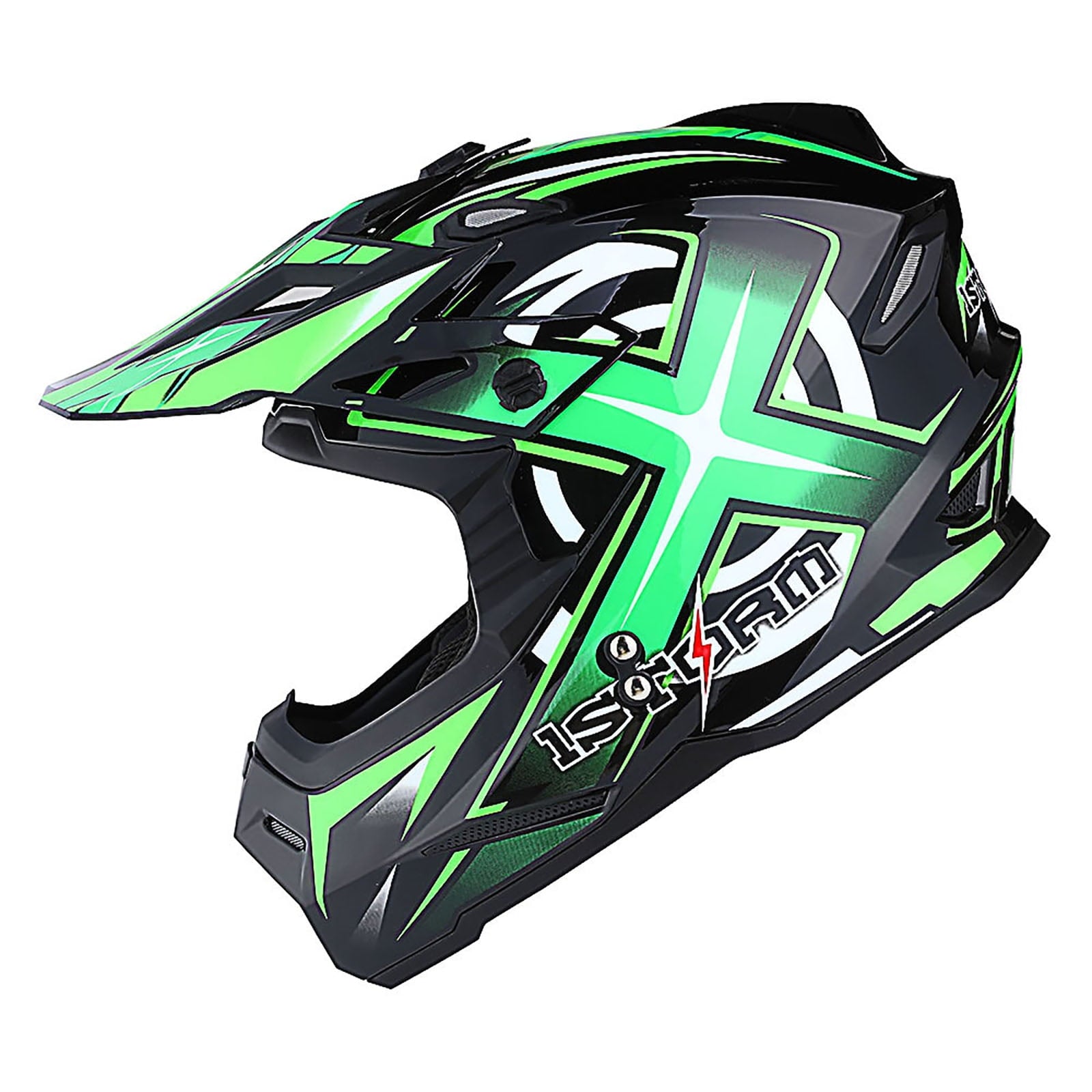 1Storm Motocross Adult Helmet ATV Dirt Bike BMX MX Helmet F801CLS Racing Style Sonic Orange