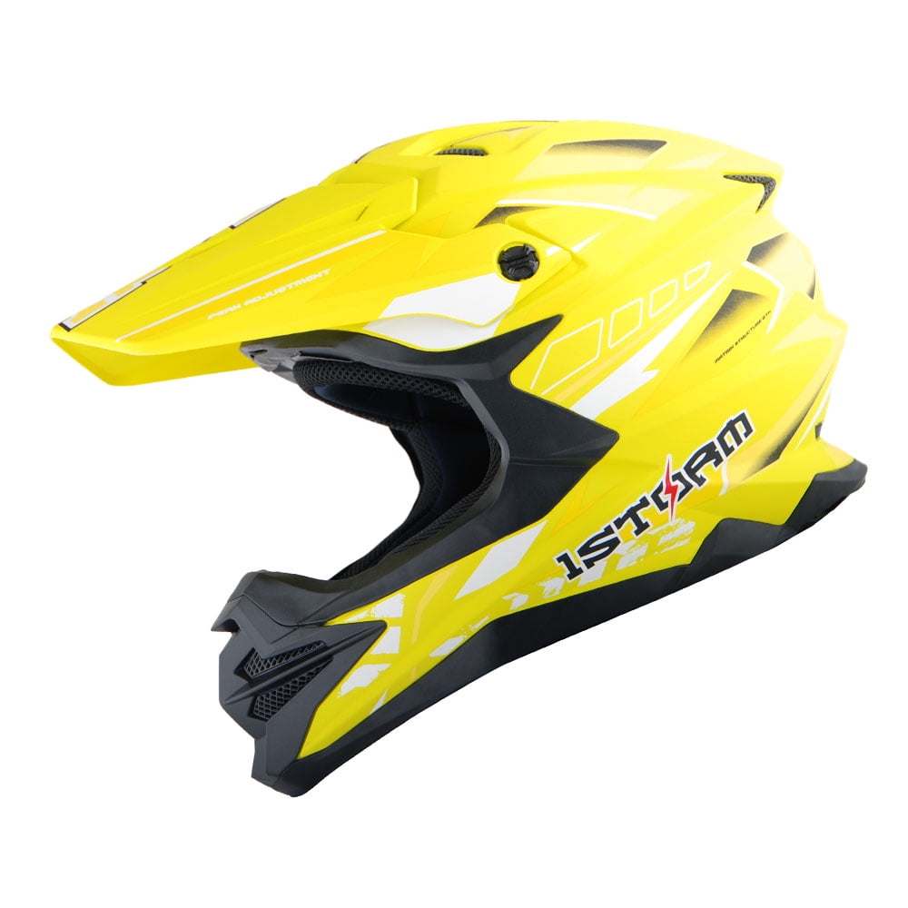 1Storm Motocross Adult Helmet Downhill Mountain Bike Helmet BMX MX ATV Dirt Bike Storm Style HF803; Storm Black