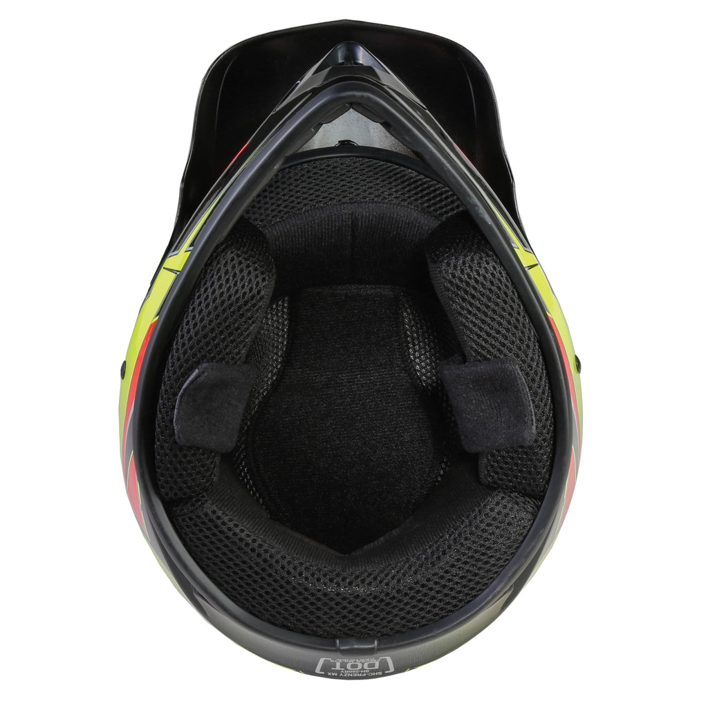 Youth Frenzy MX off-road ATV Helmet DOT Approved Color: Red/Yellow Size: Youth Large