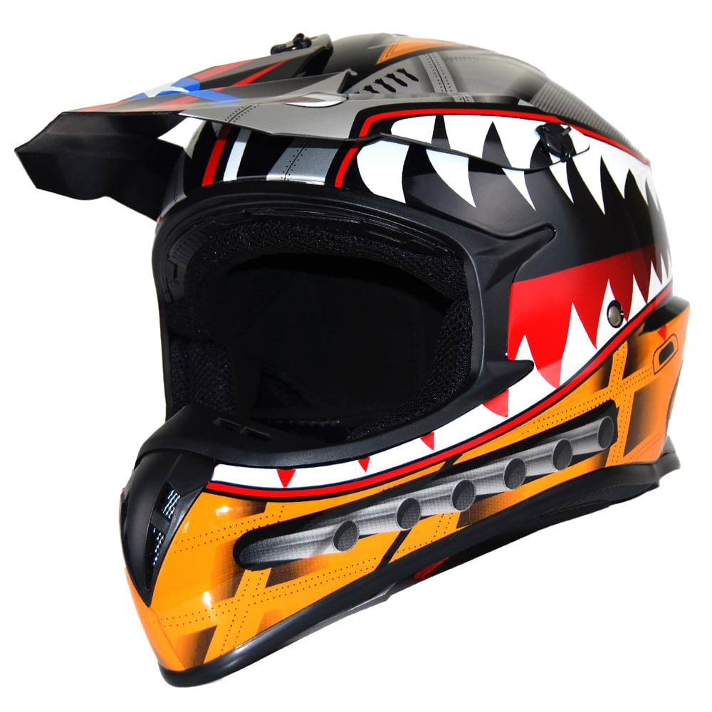 1Storm Adult Motocross BMX MX ATV Dirt Bike Helmet Racing Style SC09SCLS; Shark Pink