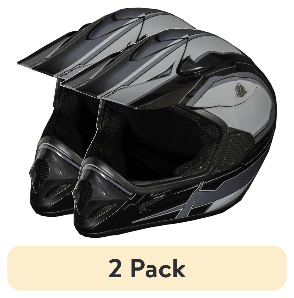 (2 pack) Fuel Helmets Adult Frenzy Off Road Helmet Blk/gry Xl