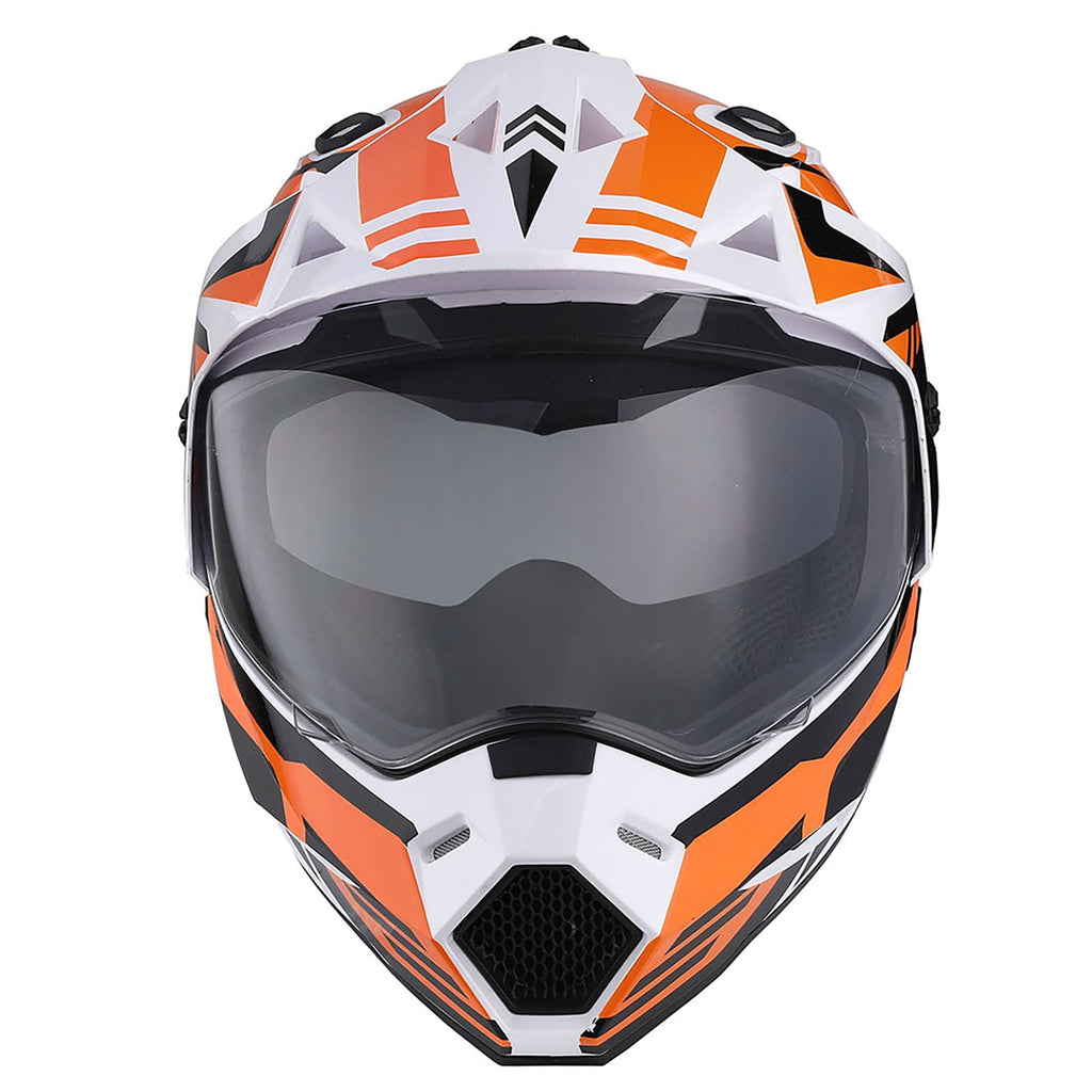 1Storm Youth Kids Dual Sport Dual Visor Motorcycle Motocross Off Road Full Face Helmet HF802Youth Storm Red