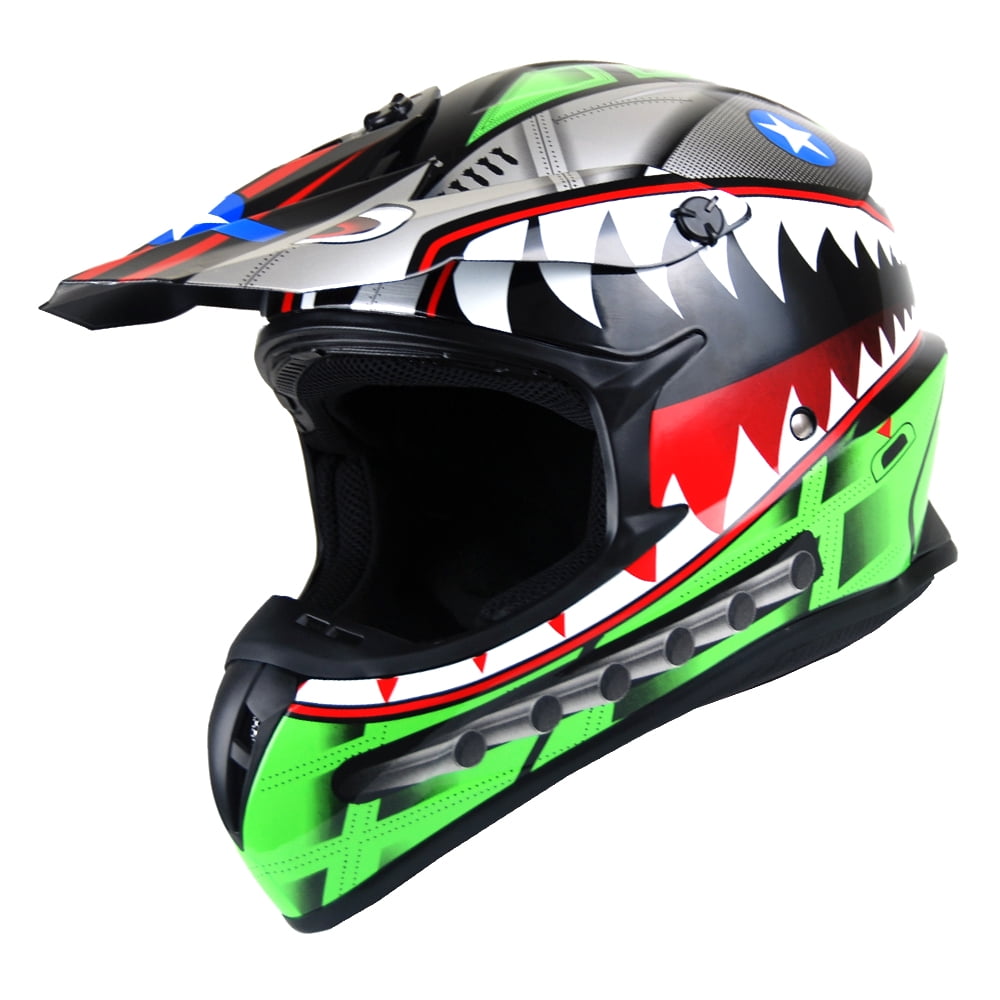 1Storm Adult Motocross BMX MX ATV Dirt Bike Helmet Racing Style SC09SCLS; Shark Pink