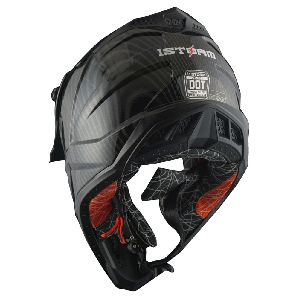 1Storm Adult Motocross Helmet ATV Dirt Bike BMX MX Downhill Mountain Helmet Track Style JH601; Matt Black