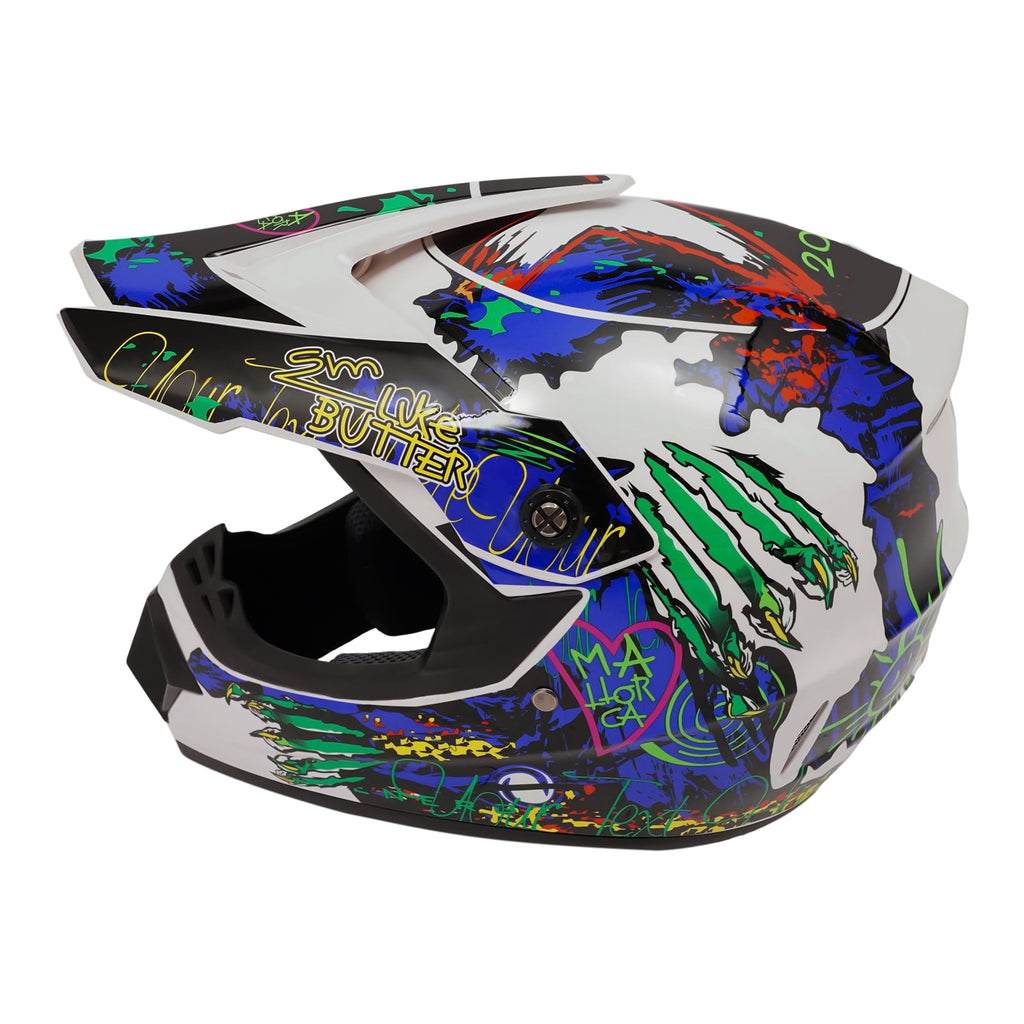22.44-22.83in Suitable Head Helmet Set Helmet Set with Goggles and Gloves Motorcycle Off-Road Helmet Set