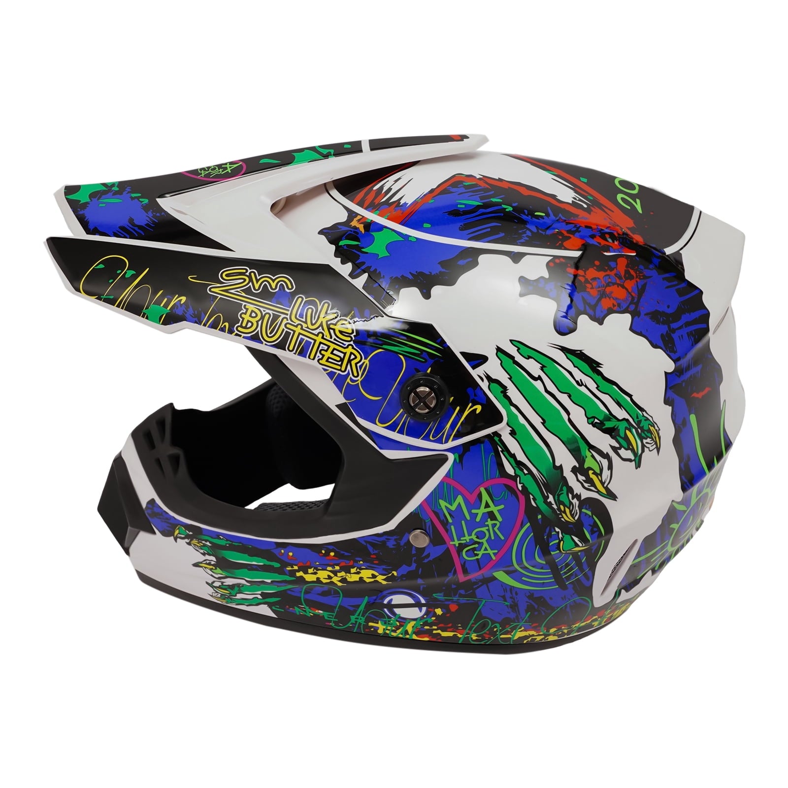 22.44-22.83in Suitable Head Helmet Set Helmet Set with Goggles and Gloves Motorcycle Off-Road Helmet Set