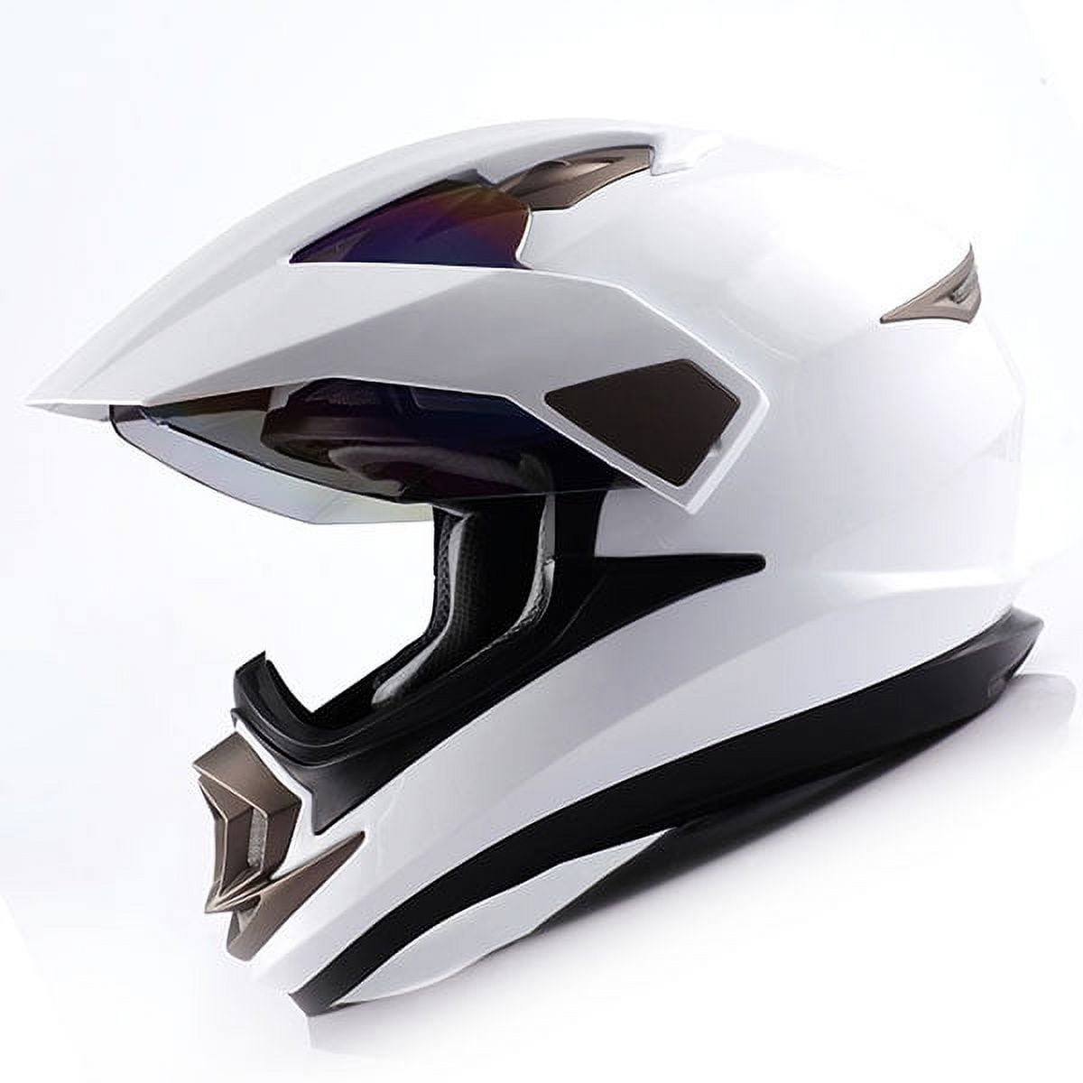 1Storm Dual Sport Helmet Motorcycle Full Face Motocross Off Road Bike HGXP14A Glossy White