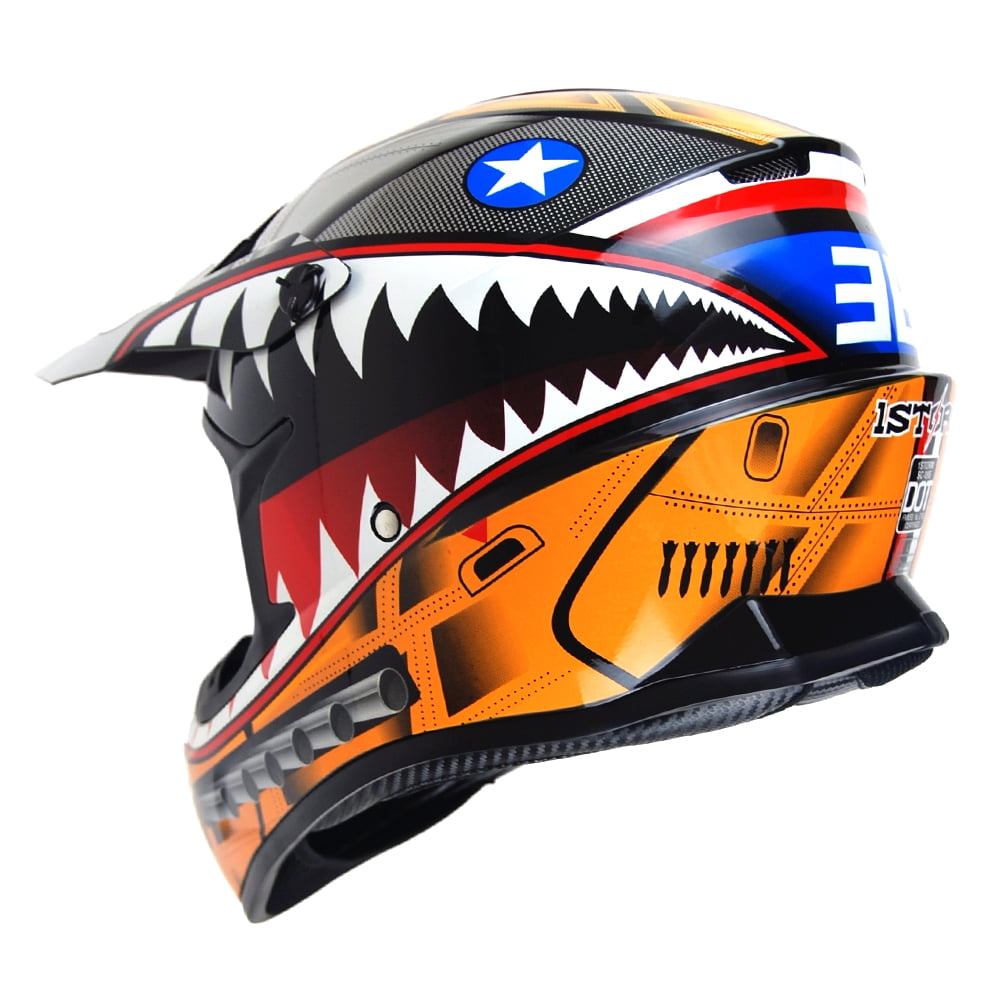 1Storm Adult Motocross BMX MX ATV Dirt Bike Helmet Racing Style SC09SCLS; Shark Pink