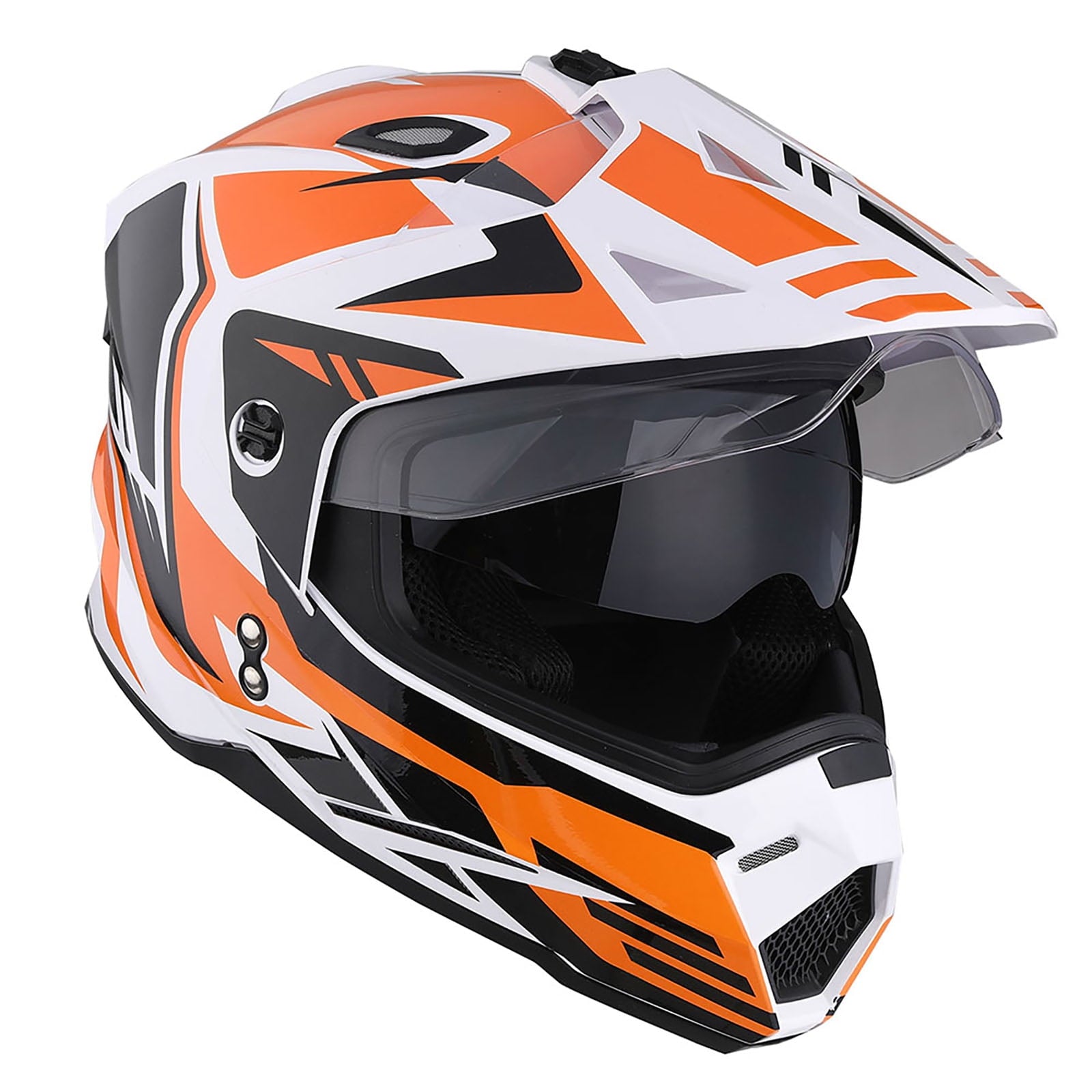1Storm Youth Kids Dual Sport Dual Visor Motorcycle Motocross Off Road Full Face Helmet HF802Youth Storm Red