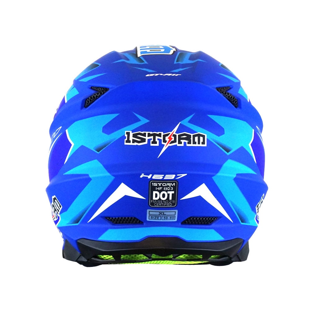 1Storm Motocross Adult Helmet Downhill Mountain Bike Helmet BMX MX ATV Dirt Bike Storm Style HF803; Storm Black