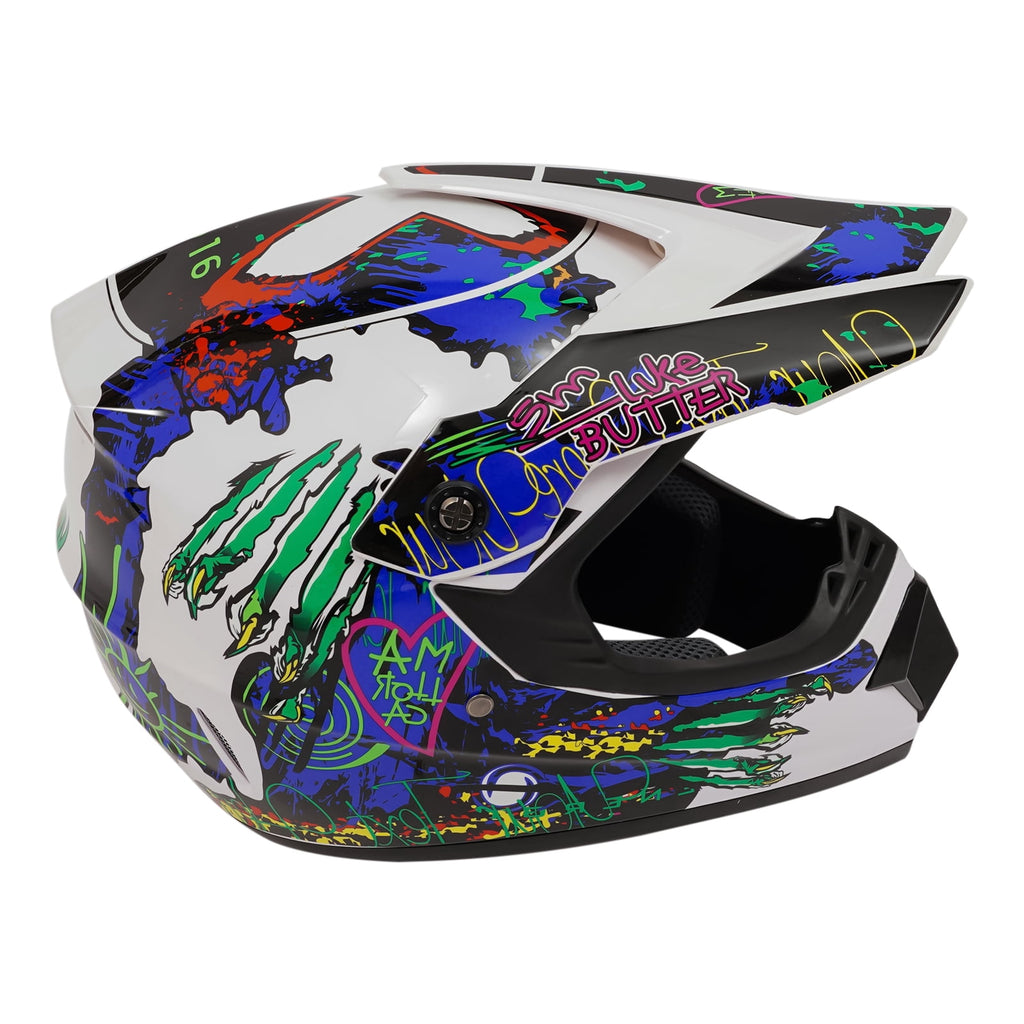 22.44-22.83in Suitable Head Helmet Set Helmet Set with Goggles and Gloves Motorcycle Off-Road Helmet Set