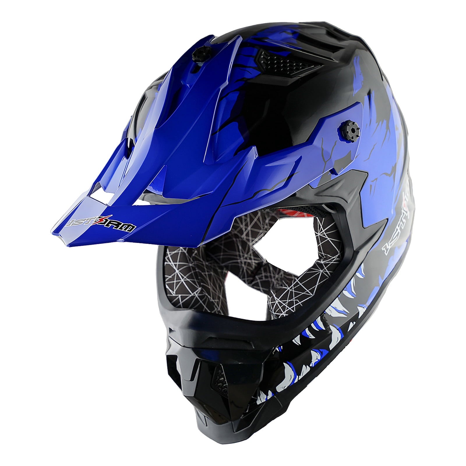 1Storm Adult Motocross Helmet ATV Dirt Bike BMX MX Downhill Mountain Helmet Track Style JH601; Matt Black