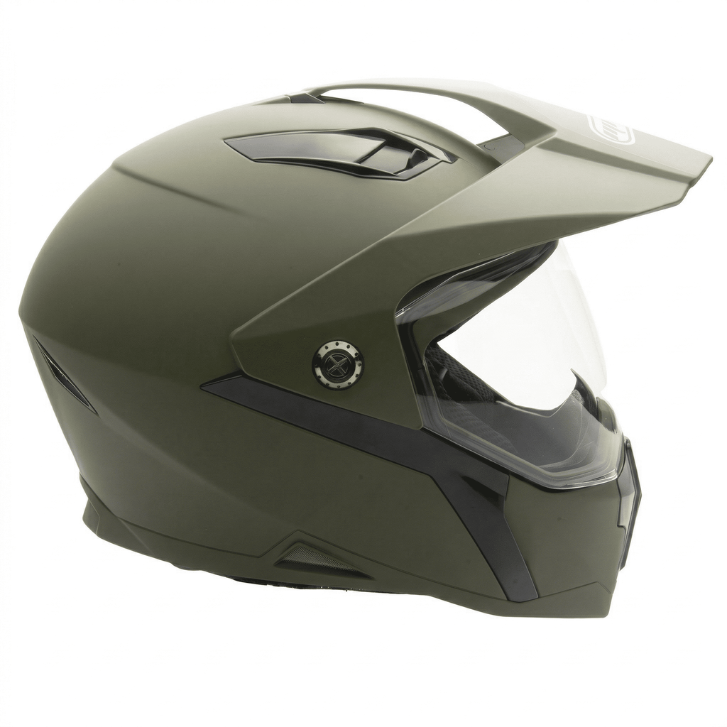 MMG Adult Motorcycle Dual Sport Off-Road Full-Face Helmet DOT - Military Green (Large) Model 23