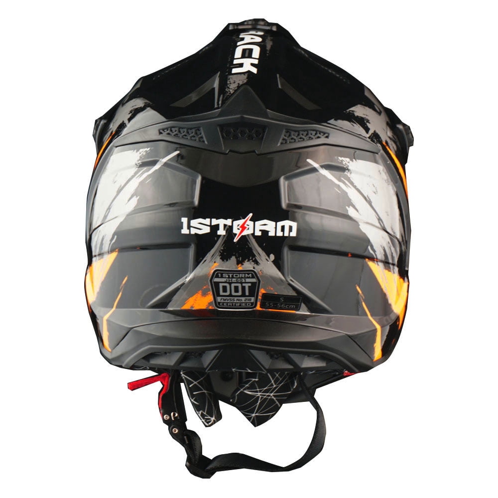 1Storm Adult Motocross Helmet ATV Dirt Bike BMX MX Downhill Mountain Helmet Track Style JH601; Matt Black