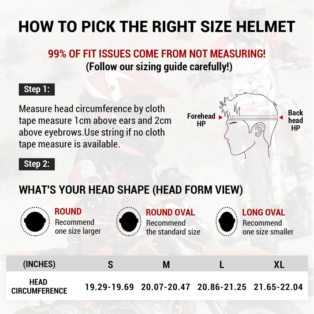ROOZO Youth Dirt Bike Helmet â€?DOT Certified Full Face Motorcycle Helmet with Goggles & Gloves