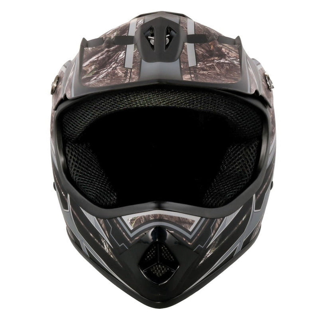 Youth Frenzy Mossy Oak Camo Mx off-road Motocross, ATV, Dirt Bike Helmet, Dot Approved - Large