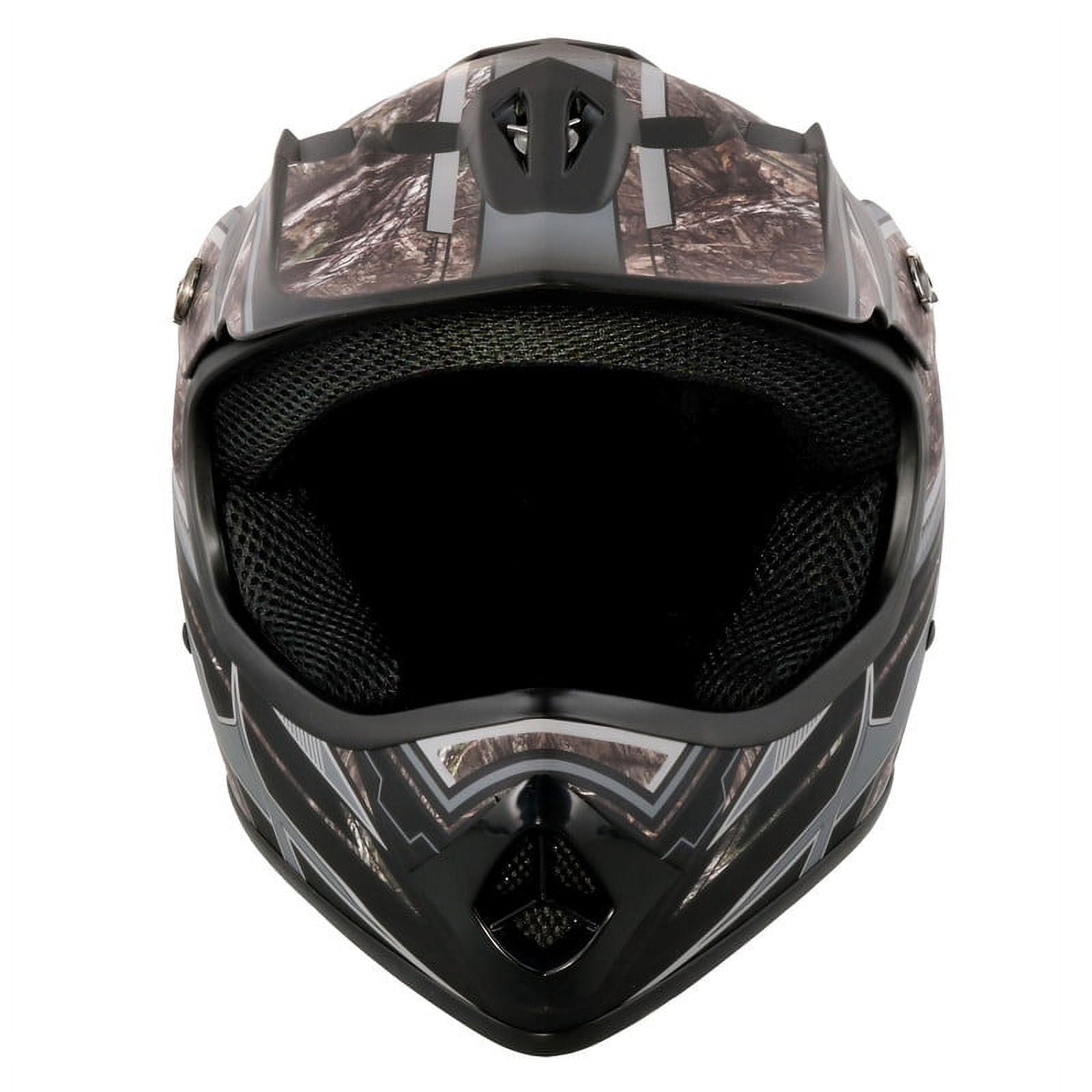 Youth Frenzy Mossy Oak Camo Mx off-road Motocross, ATV, Dirt Bike Helmet, Dot Approved - Large
