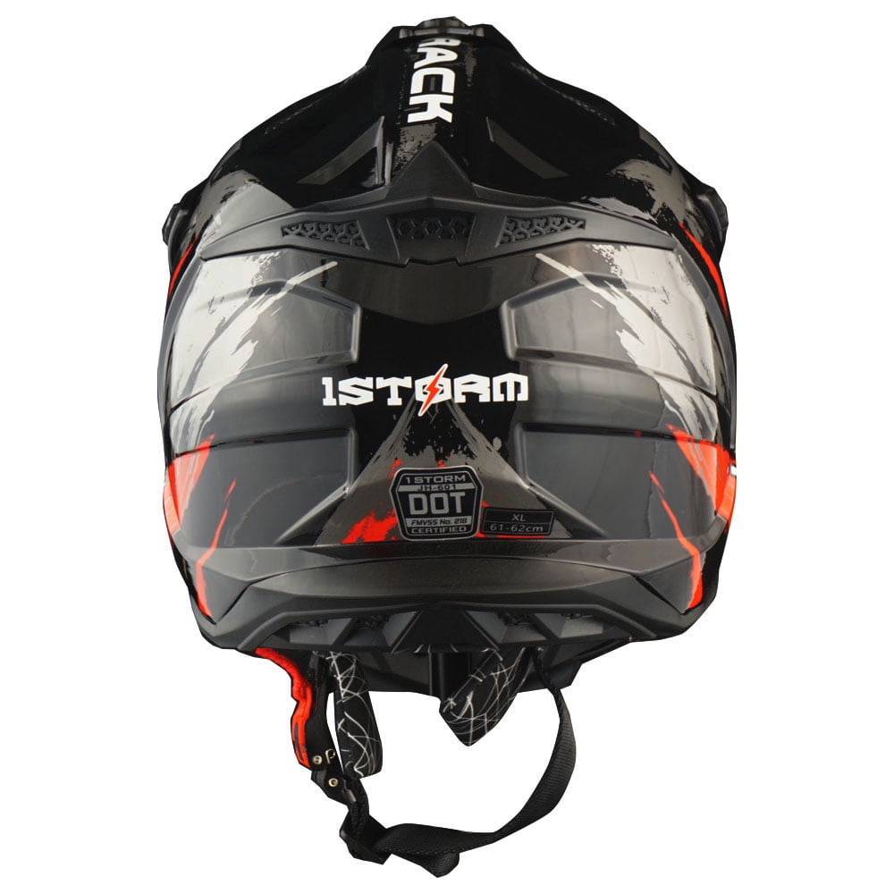 1Storm Adult Motocross Helmet ATV Dirt Bike BMX MX Downhill Mountain Helmet Track Style JH601; Matt Black