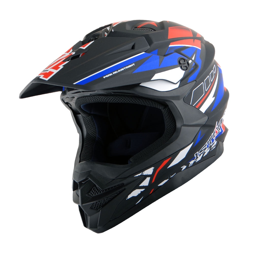 1Storm Motocross Adult Helmet Downhill Mountain Bike Helmet BMX MX ATV Dirt Bike Storm Style HF803; Storm Black
