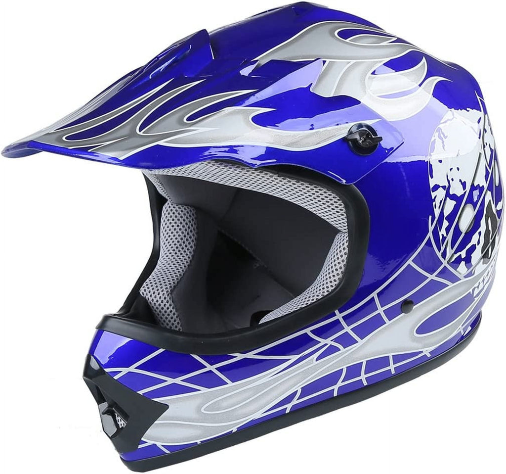 Youth Kids Motocross Offroad Street Dirt Bike Helmet W/Goggles Gloves ATV Mx Skull Helmet