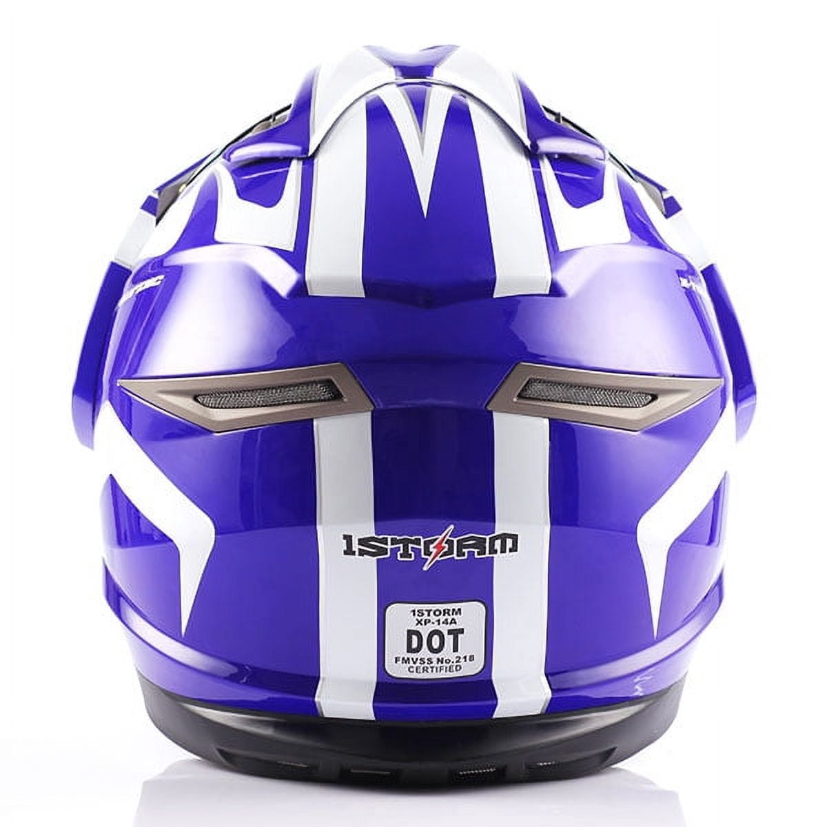 1Storm Dual Sport Helmet Motorcycle Full Face Motocross Off Road Bike HGXP14A Glossy White