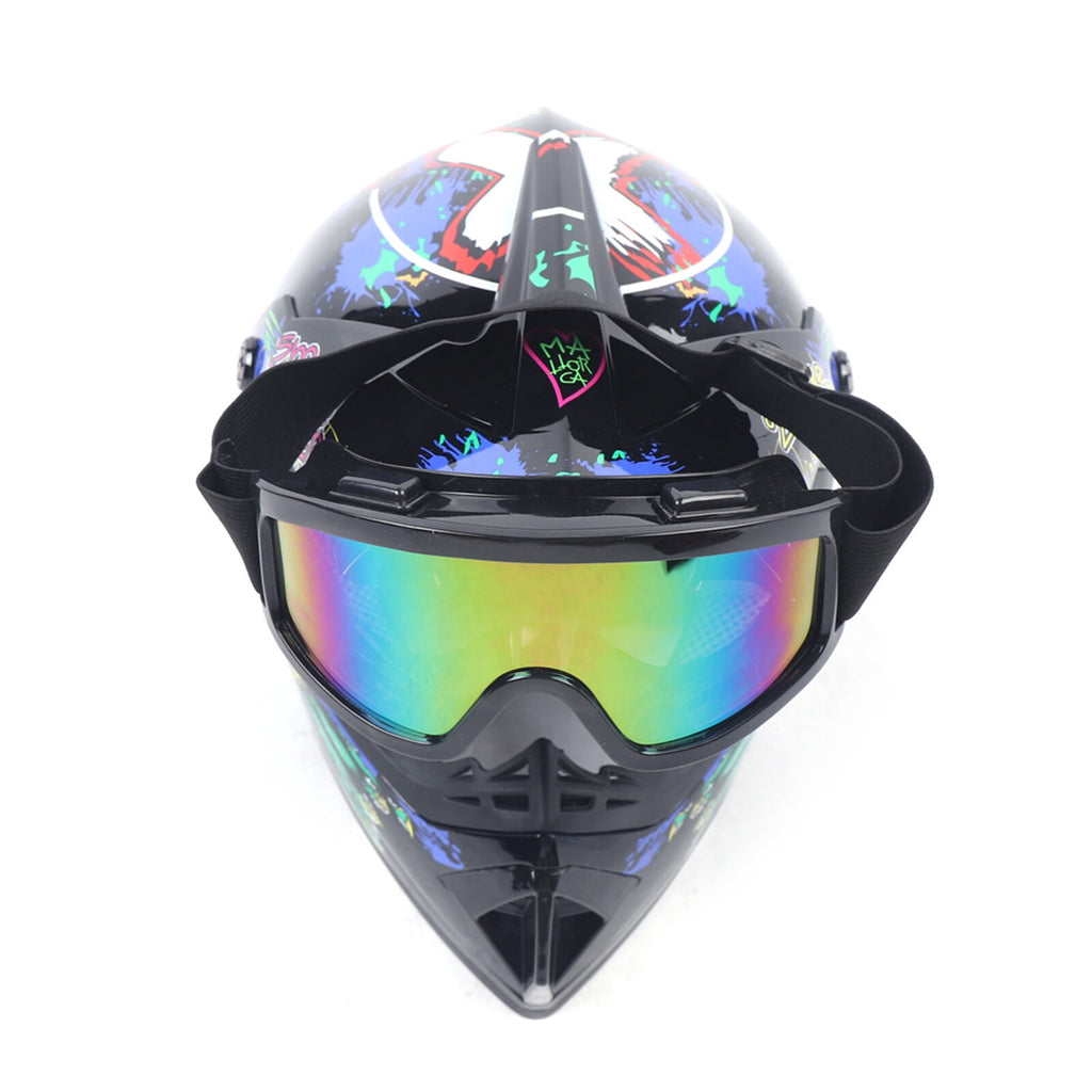 Motorcycle Helmet Set Motorcycle Helmet for 21.65-22.05in Head Circumference Size w/Goggles+Gloves
