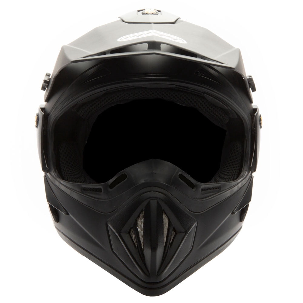 MMG Adult Motorcycle Off Road Helmet Combo, Includes Riding Gloves and Goggles. Size: Large - Color: Matte Black