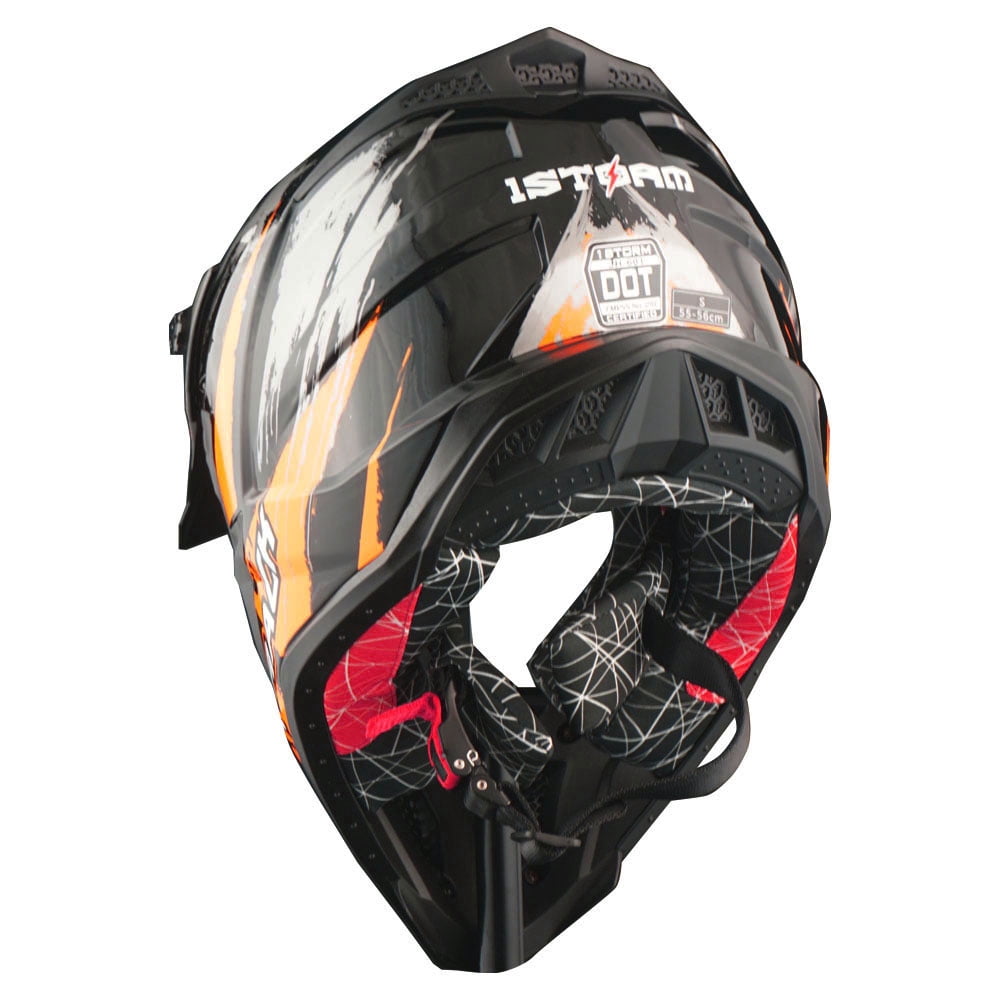 1Storm Adult Motocross Helmet ATV Dirt Bike BMX MX Downhill Mountain Helmet Track Style JH601; Matt Black