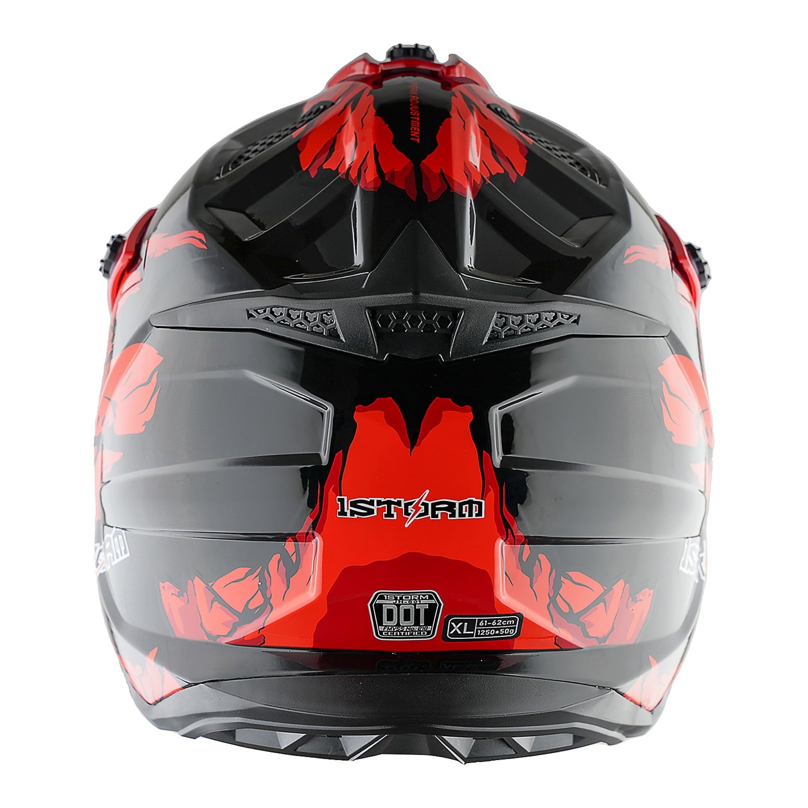 1Storm Adult Motocross Helmet ATV Dirt Bike BMX MX Downhill Mountain Helmet Track Style JH601; Matt Black